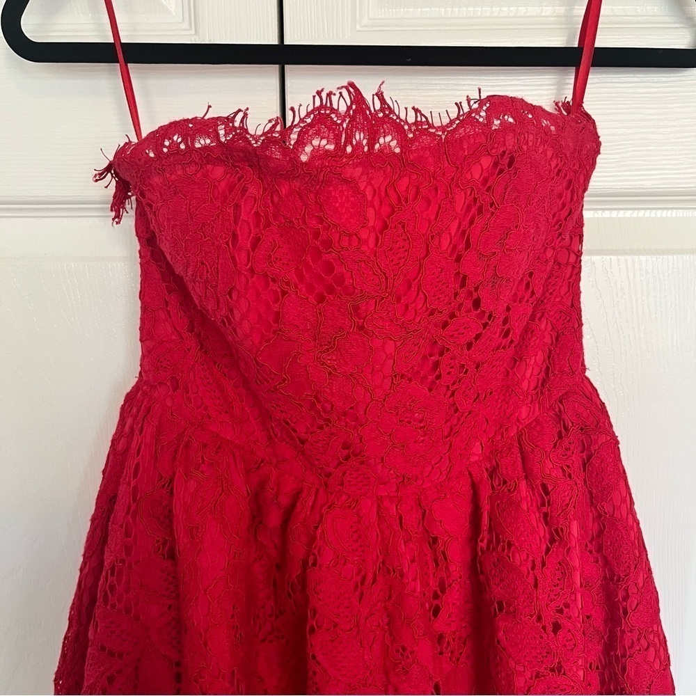 Revolve X By Nbd Isabelle Strapless Red Lace Dres… - image 4